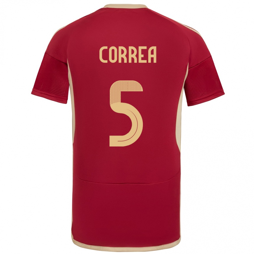 Kids Football Venezuela José Correa #5 Burgundy Home Jersey 24-26 T-Shirt Uk