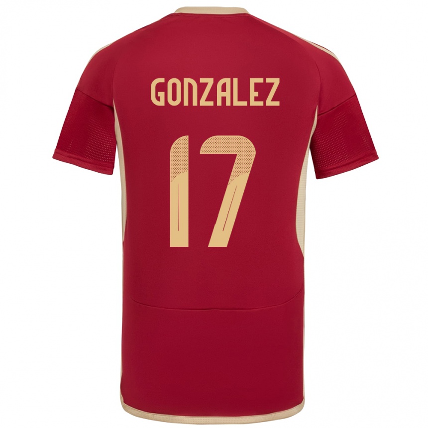 Kids Football Venezuela Mayken González #17 Burgundy Home Jersey 24-26 T-Shirt Uk