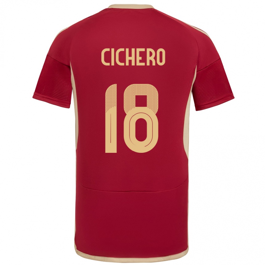 Kids Football Venezuela Alejandro Cichero #18 Burgundy Home Jersey 24-26 T-Shirt Uk