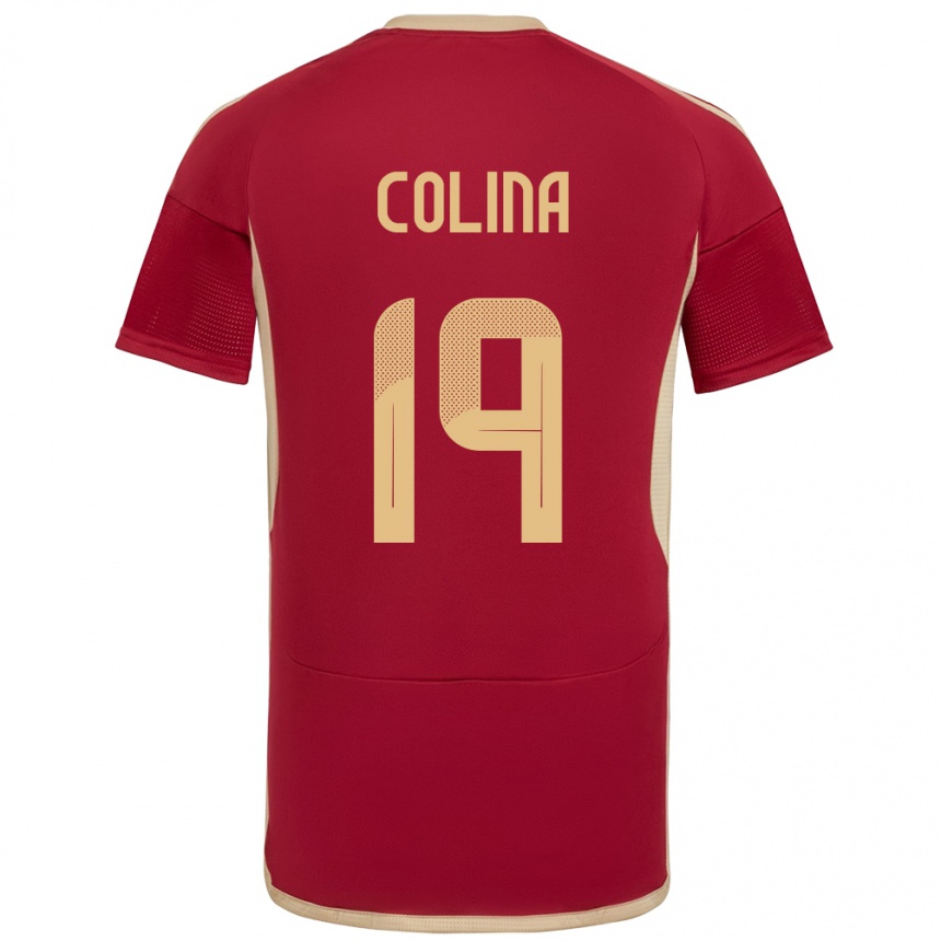 Kids Football Venezuela Junior Colina #19 Burgundy Home Jersey 24-26 T-Shirt Uk