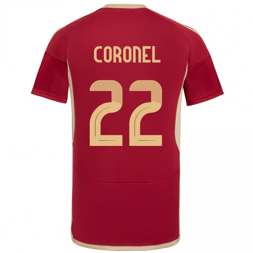 Kids Football Venezuela Nohelis Coronel #22 Burgundy Home Jersey 24-26 T-Shirt Uk