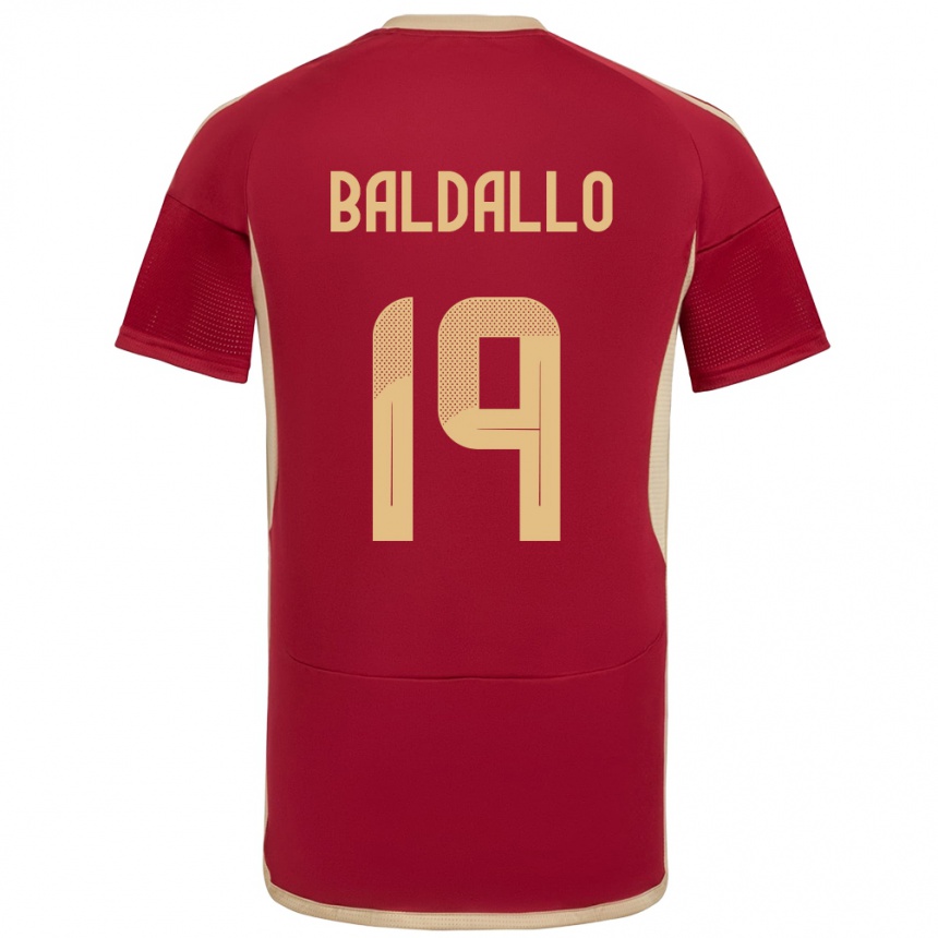 Kids Football Venezuela Micheel Baldallo #19 Burgundy Home Jersey 24-26 T-Shirt Uk