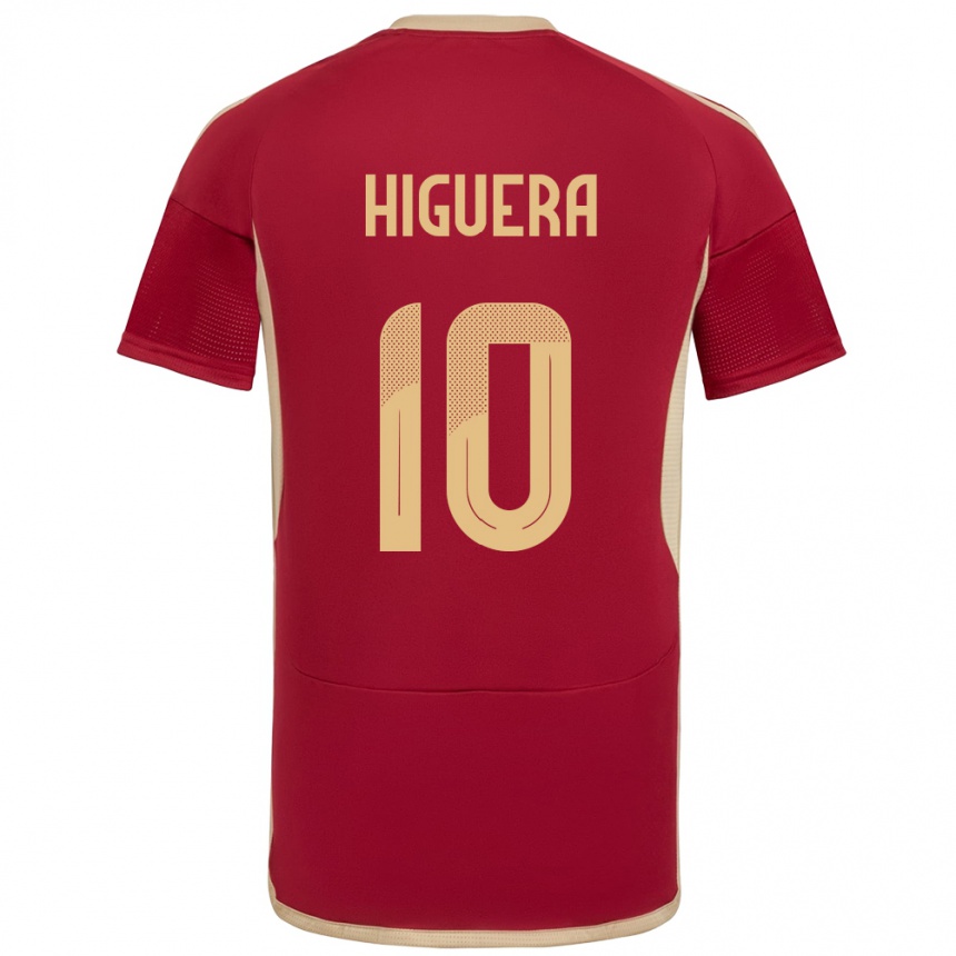 Kids Football Venezuela Enyerliannys Higuera #10 Burgundy Home Jersey 24-26 T-Shirt Uk