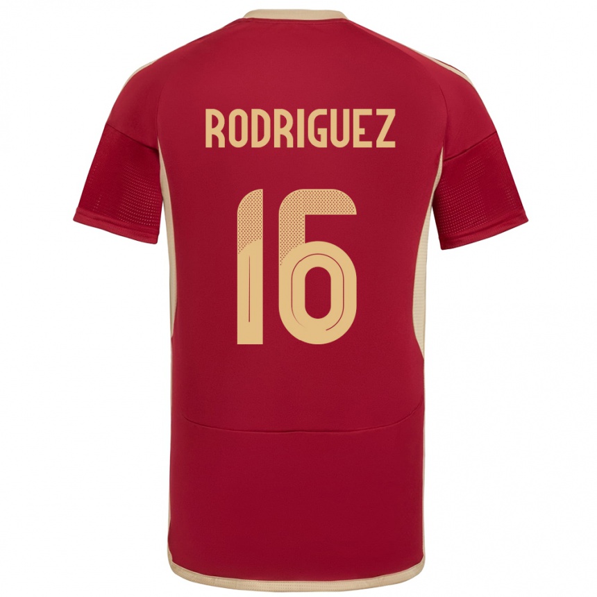 Kids Football Venezuela Arianna Rodríguez #16 Burgundy Home Jersey 24-26 T-Shirt Uk