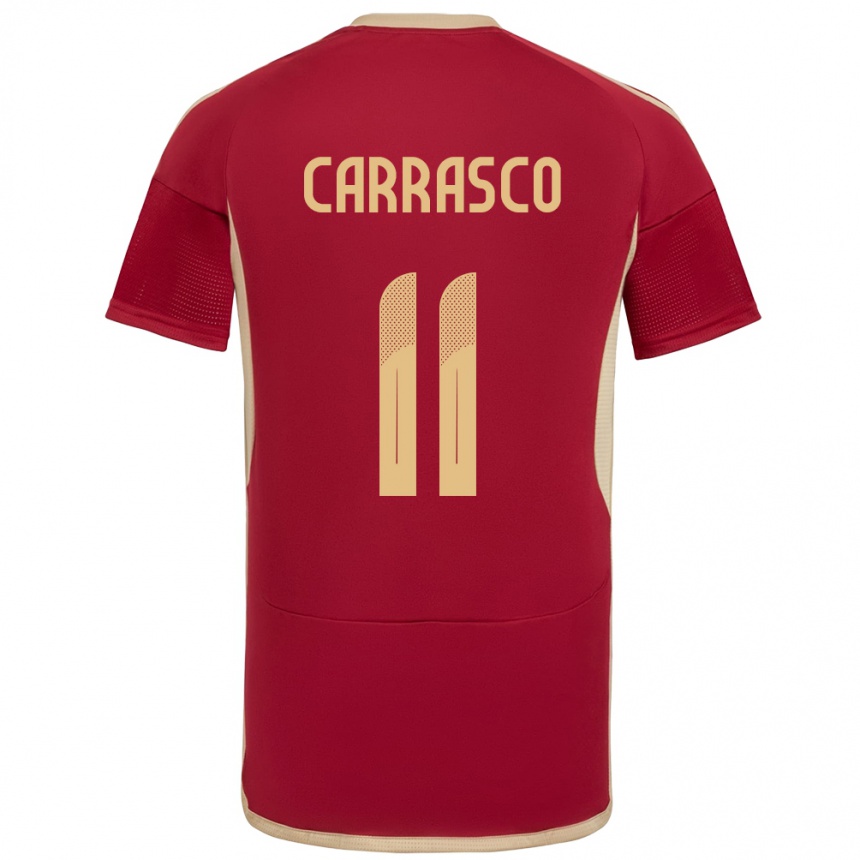 Kids Football Venezuela Raiderlin Carrasco #11 Burgundy Home Jersey 24-26 T-Shirt Uk