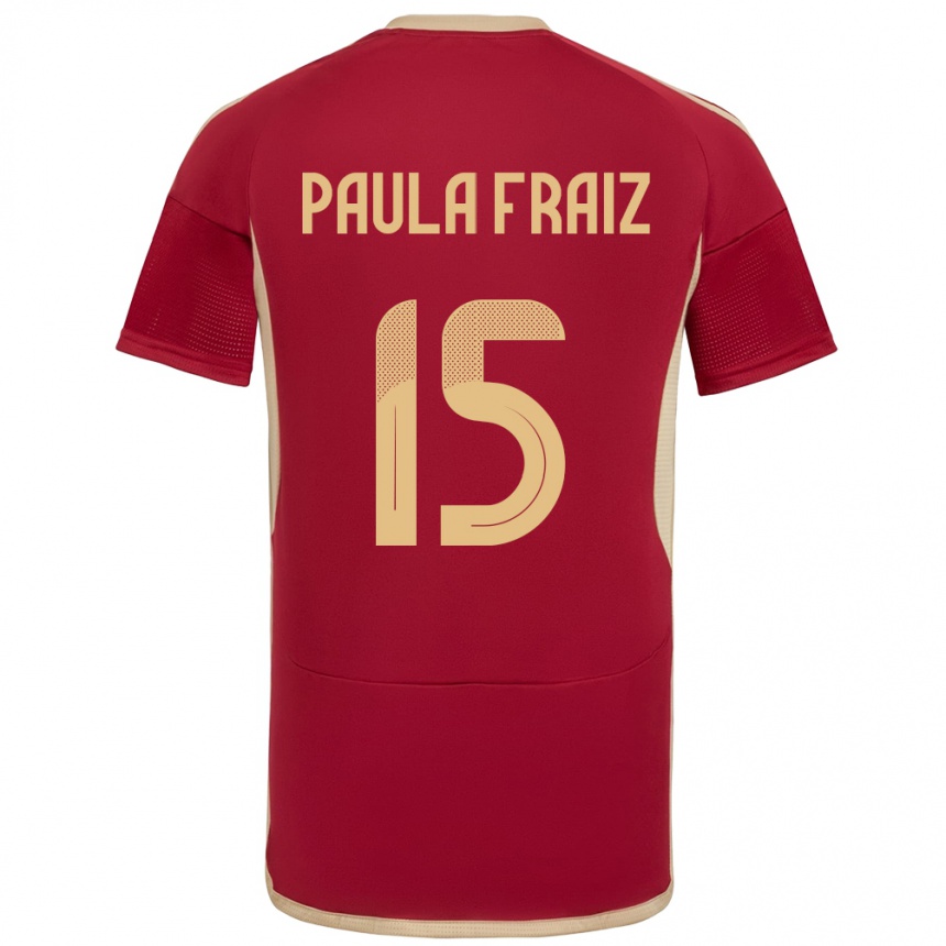 Kids Football Venezuela Ana Paula Fraiz #15 Burgundy Home Jersey 24-26 T-Shirt Uk