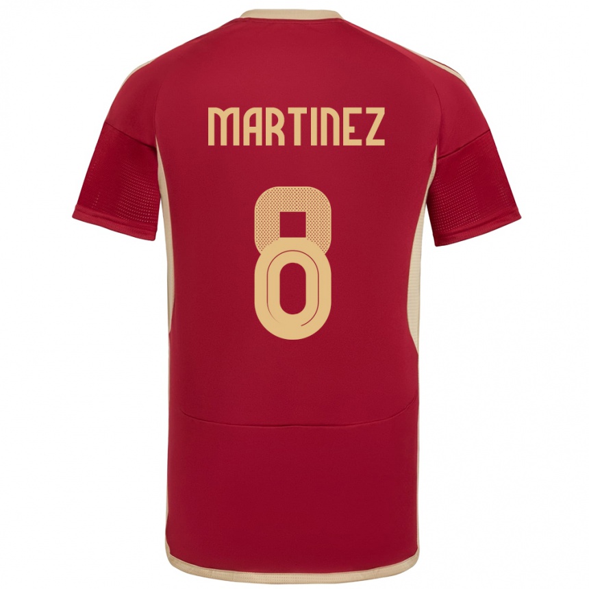 Kids Football Venezuela Bárbara Martínez #8 Burgundy Home Jersey 24-26 T-Shirt Uk