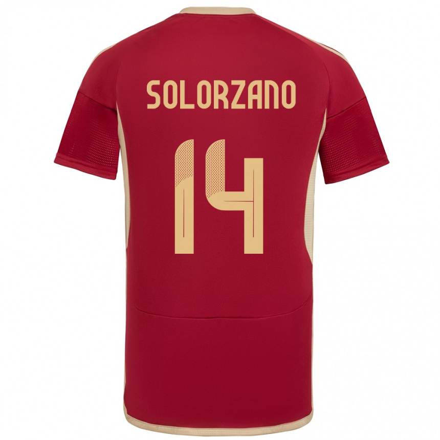 Kids Football Venezuela Fabiola Solórzano #14 Burgundy Home Jersey 24-26 T-Shirt Uk