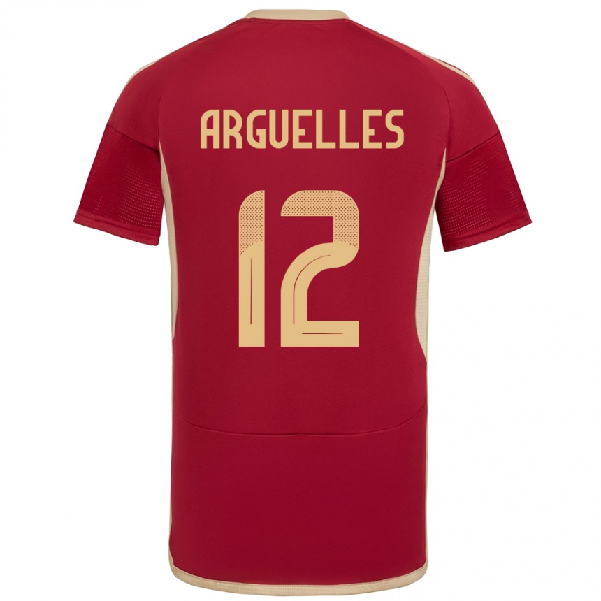 Kids Football Venezuela Wilmary Argüelles #12 Burgundy Home Jersey 24-26 T-Shirt Uk