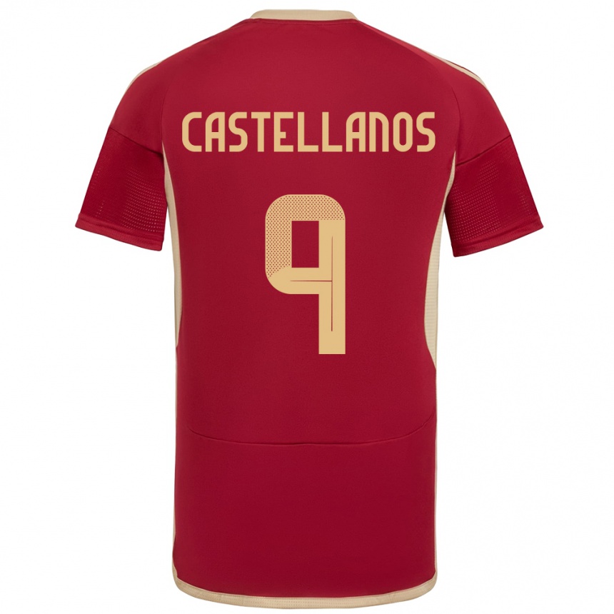 Kids Football Venezuela Deyna Castellanos #9 Burgundy Home Jersey 24-26 T-Shirt Uk