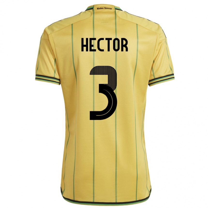 Kids Football Jamaica Michael Hector #3 Yellow Home Jersey 24-26 T-Shirt Uk