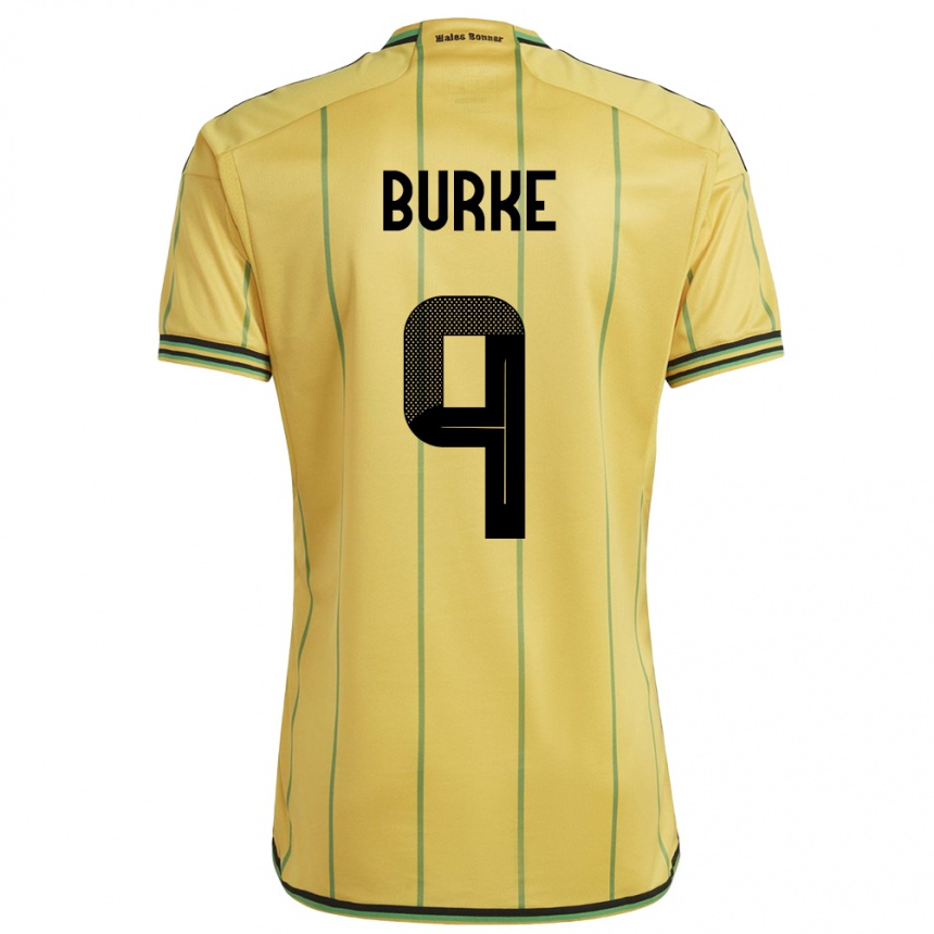 Kids Football Jamaica Cory Burke #9 Yellow Home Jersey 24-26 T-Shirt Uk