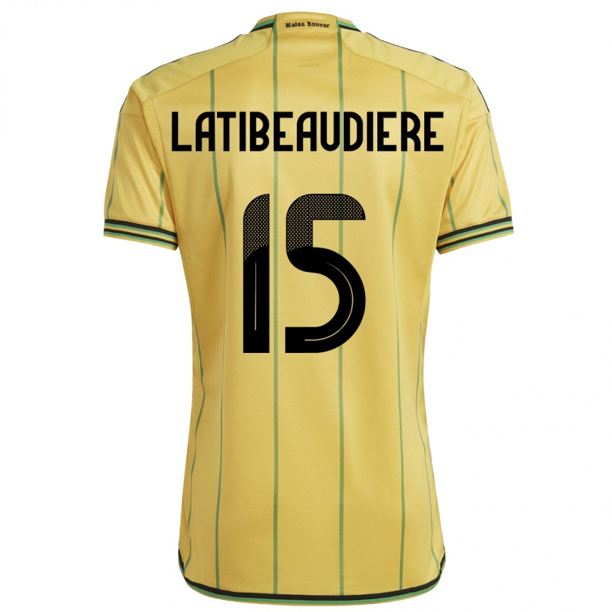 Kids Football Jamaica Joel Latibeaudiere #15 Yellow Home Jersey 24-26 T-Shirt Uk