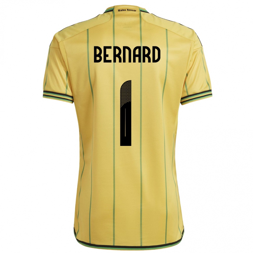 Kids Football Jamaica Akeem Bernard #1 Yellow Home Jersey 24-26 T-Shirt Uk