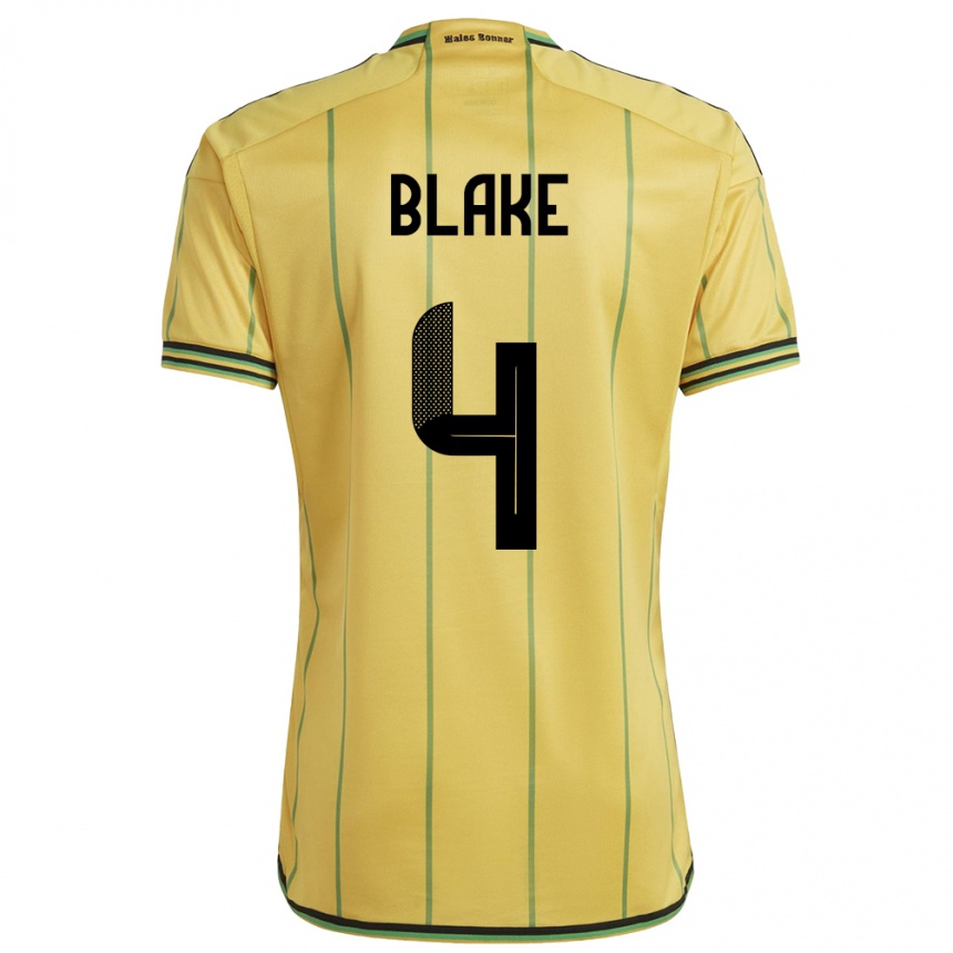 Kids Football Jamaica Romain Blake #4 Yellow Home Jersey 24-26 T-Shirt Uk