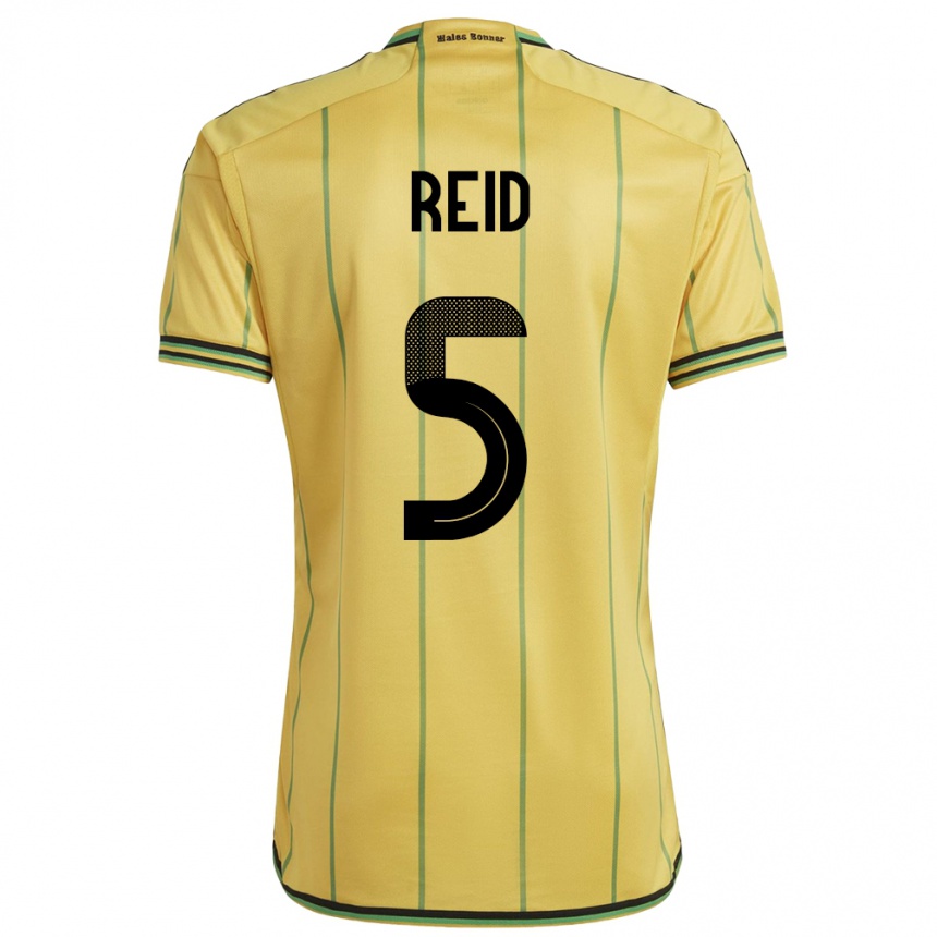 Kids Football Jamaica Adrian Reid #5 Yellow Home Jersey 24-26 T-Shirt Uk