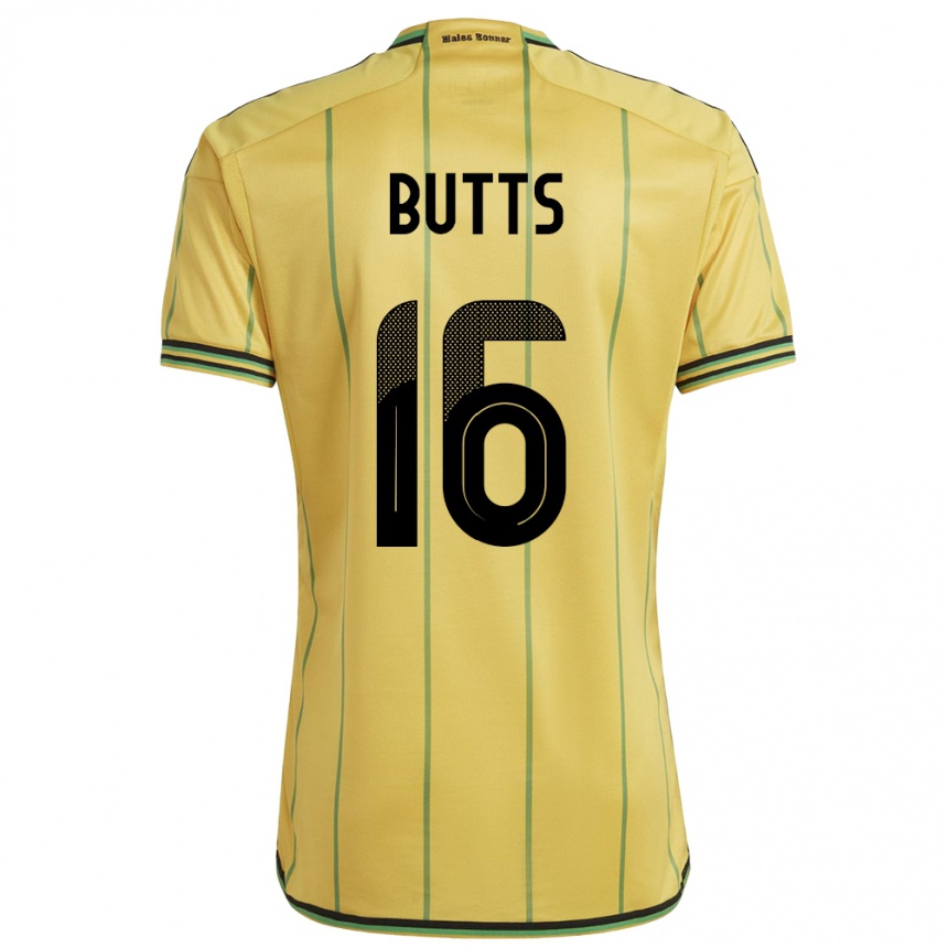 Kids Football Jamaica Njeri Butts #16 Yellow Home Jersey 24-26 T-Shirt Uk