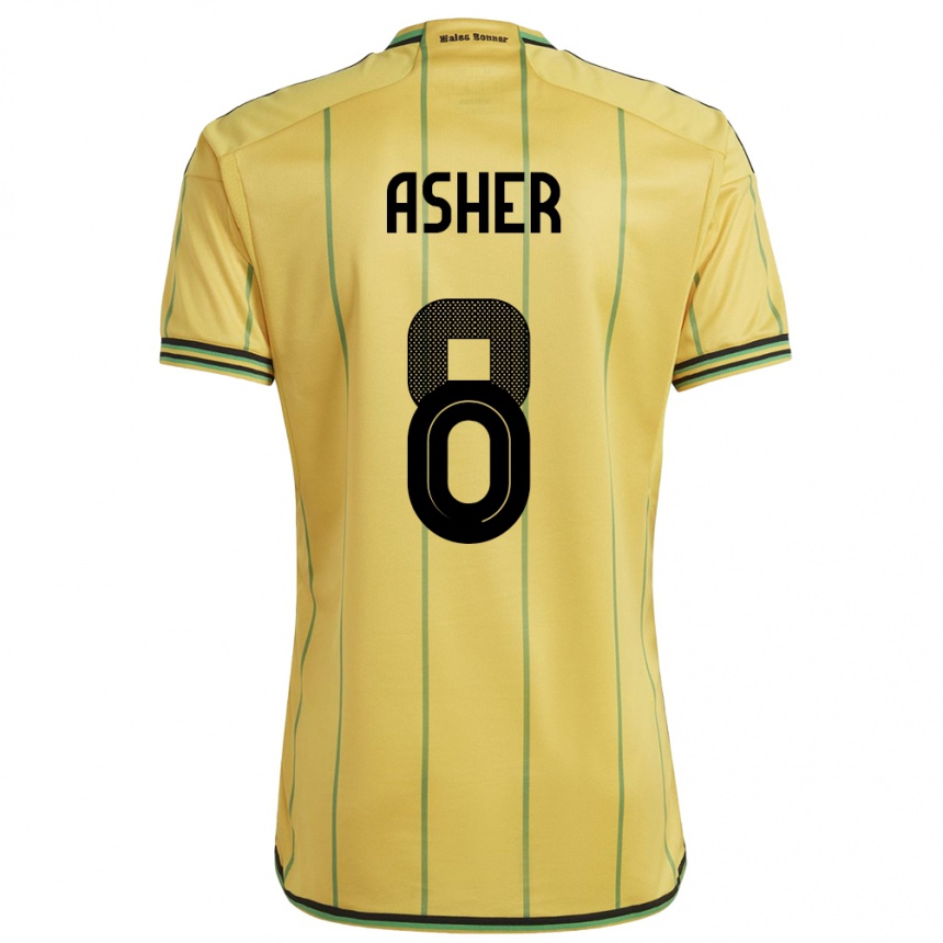 Kids Football Jamaica Chinyelu Asher #8 Yellow Home Jersey 24-26 T-Shirt Uk