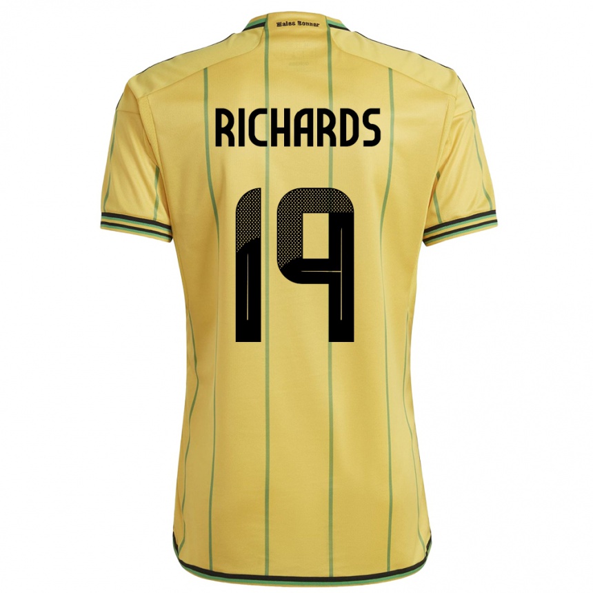 Kids Football Jamaica Davia Richards #19 Yellow Home Jersey 24-26 T-Shirt Uk