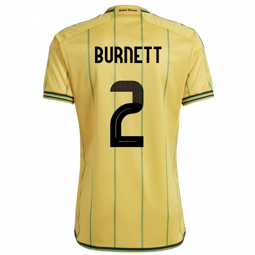 Kids Football Jamaica Theanna Burnett #2 Yellow Home Jersey 24-26 T-Shirt Uk