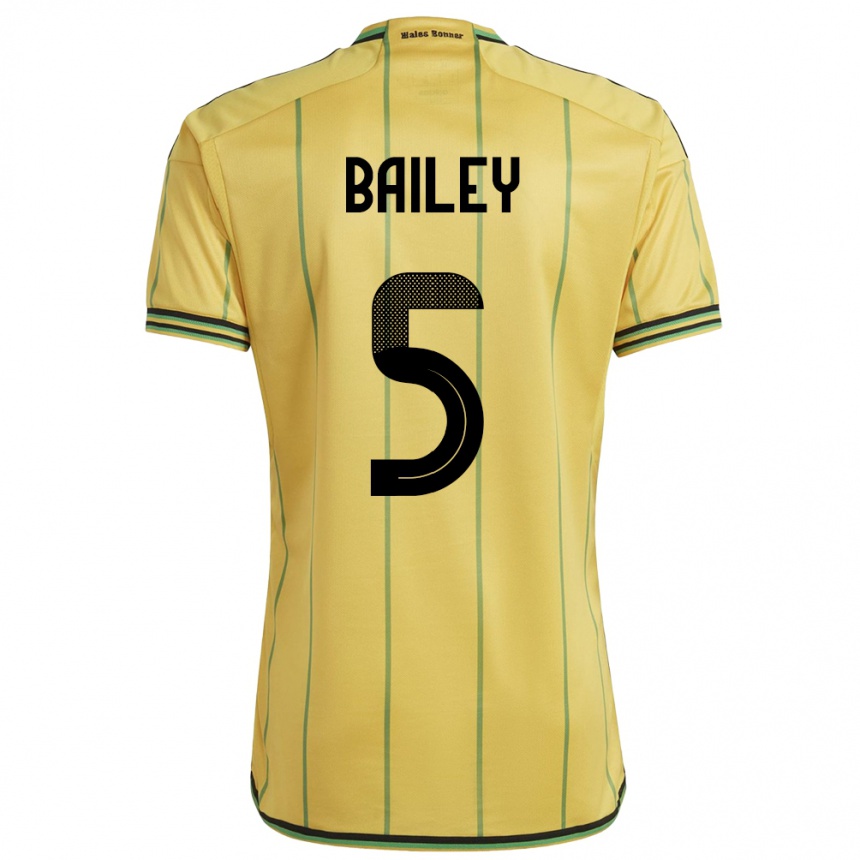 Kids Football Jamaica Jade Bailey #5 Yellow Home Jersey 24-26 T-Shirt Uk