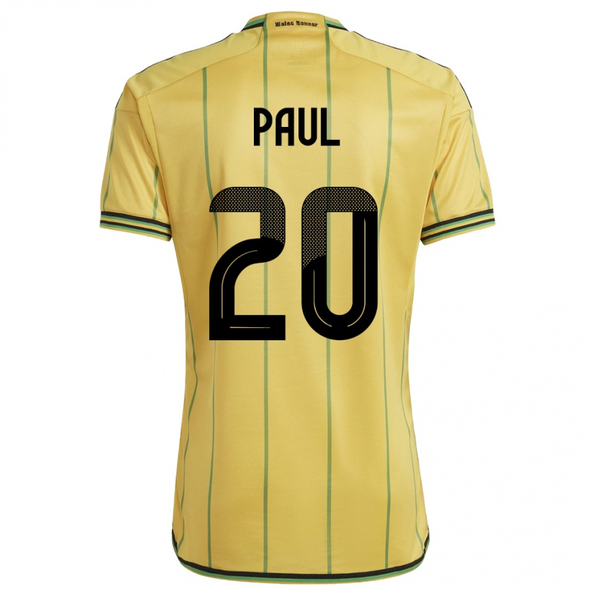 Kids Football Jamaica Lachante Paul #20 Yellow Home Jersey 24-26 T-Shirt Uk