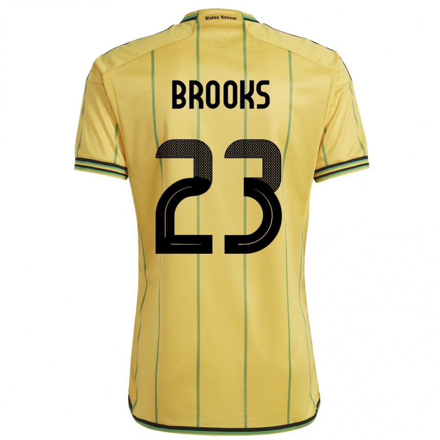 Kids Football Jamaica Liya Brooks #23 Yellow Home Jersey 24-26 T-Shirt Uk