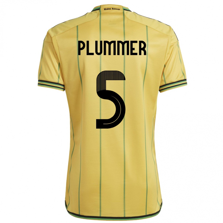 Kids Football Jamaica Konya Plummer #5 Yellow Home Jersey 24-26 T-Shirt Uk