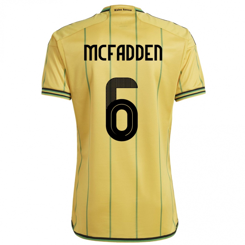 Kids Football Jamaica Logan Mcfadden #6 Yellow Home Jersey 24-26 T-Shirt Uk