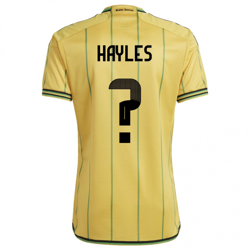 Kids Football Jamaica Shania Hayles #0 Yellow Home Jersey 24-26 T-Shirt Uk