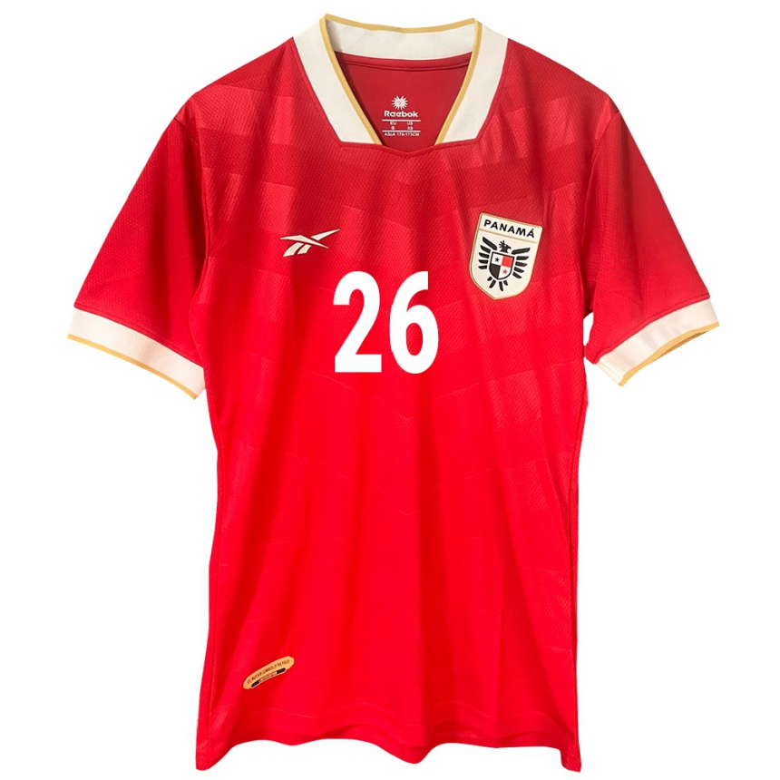 Kids Football Panama Kahiser Lenis #26 Red Home Jersey 24-26 T-Shirt Uk