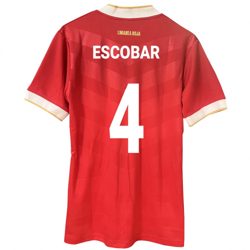 Kids Football Panama Fidel Escobar #4 Red Home Jersey 24-26 T-Shirt Uk