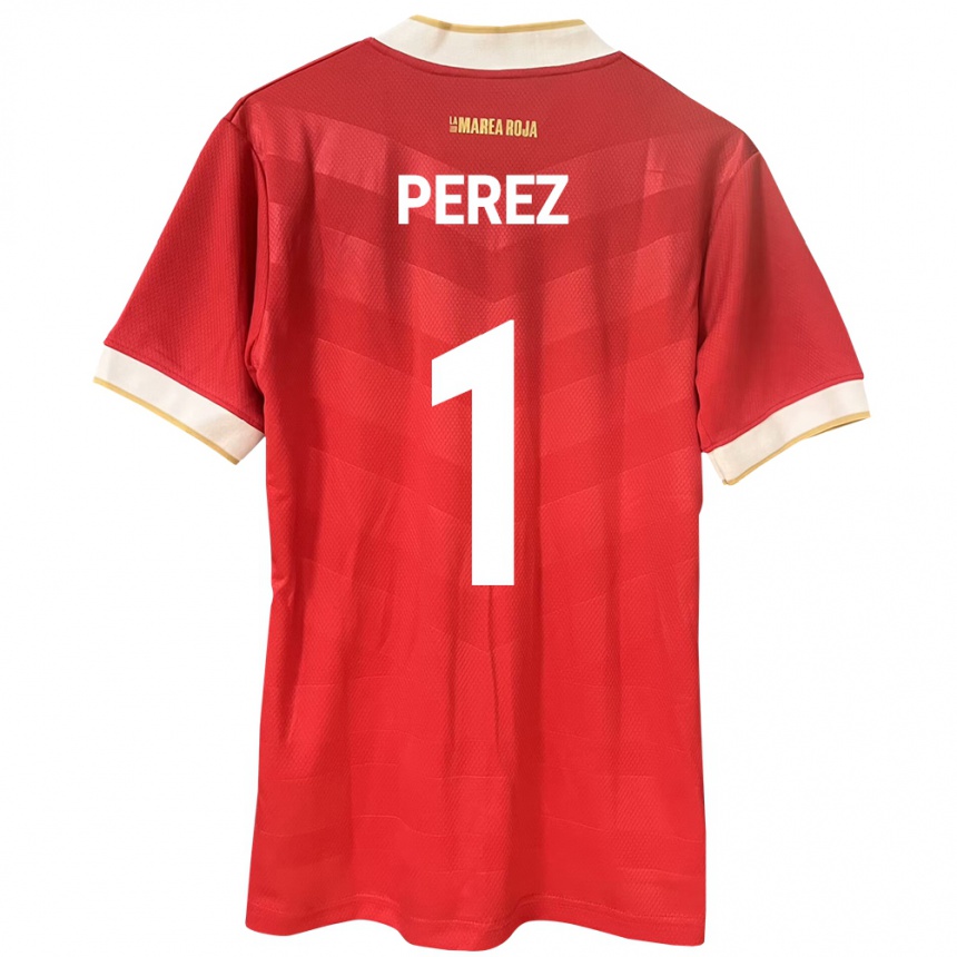 Kids Football Panama Miguel Pérez #1 Red Home Jersey 24-26 T-Shirt Uk