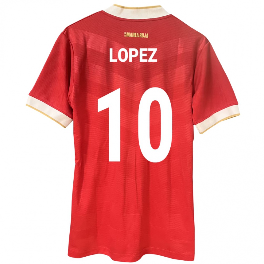 Kids Football Panama Ovidio Lopez #10 Red Home Jersey 24-26 T-Shirt Uk