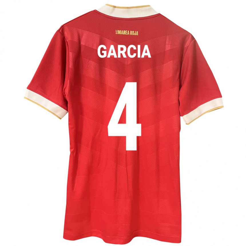 Kids Football Panama Giancarlos García #4 Red Home Jersey 24-26 T-Shirt Uk