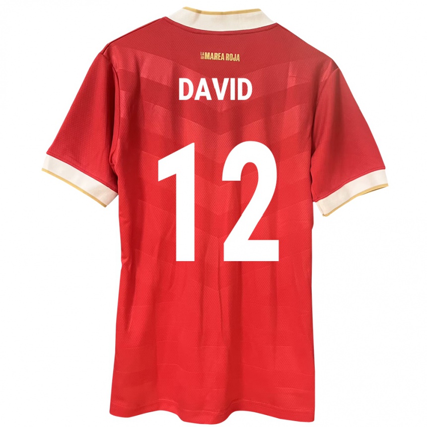 Kids Football Panama Said David #12 Red Home Jersey 24-26 T-Shirt Uk