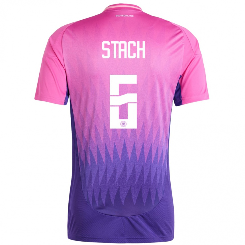 Kids Football Germany Anton Stach #6 Pink Purple Away Jersey 24-26 T-Shirt Uk