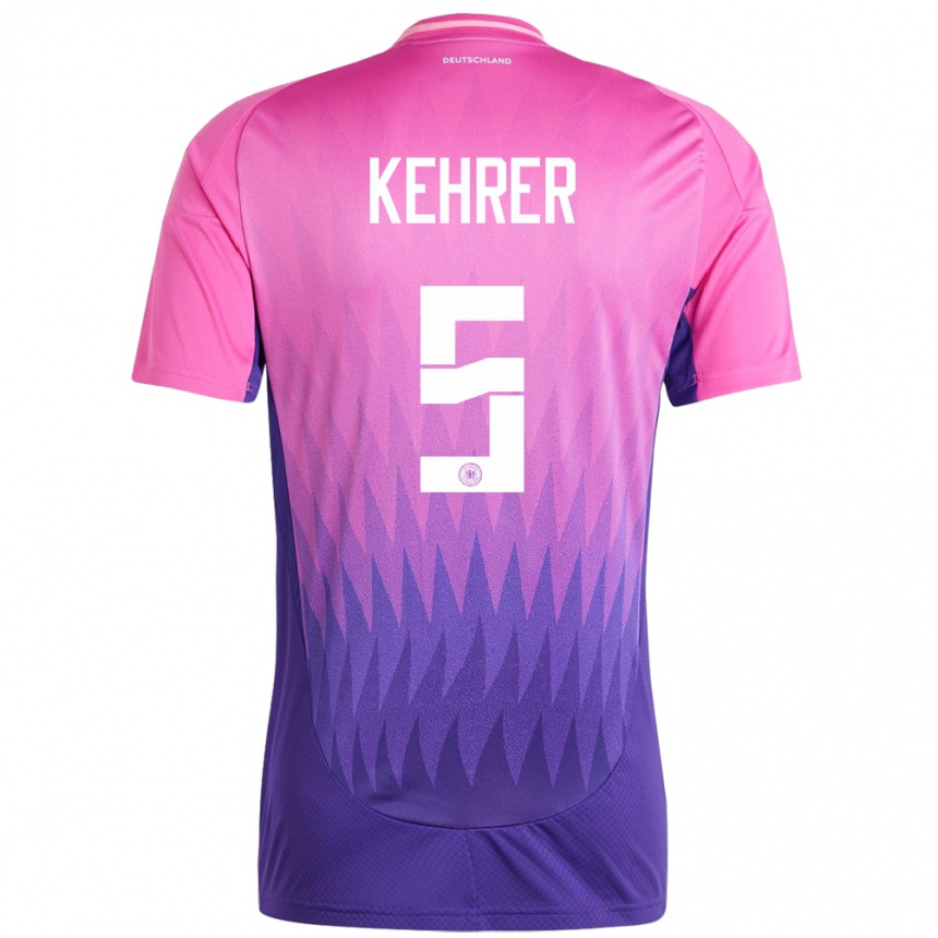 Kids Football Germany Thilo Kehrer #5 Pink Purple Away Jersey 24-26 T-Shirt Uk