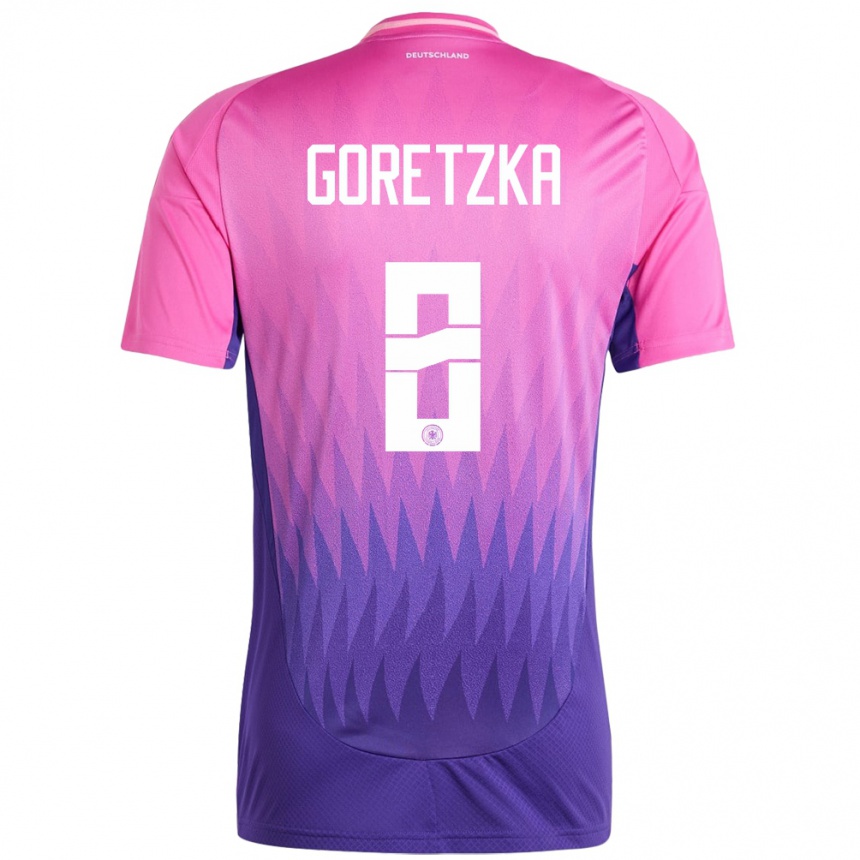 Kids Football Germany Leon Goretzka #8 Pink Purple Away Jersey 24-26 T-Shirt Uk