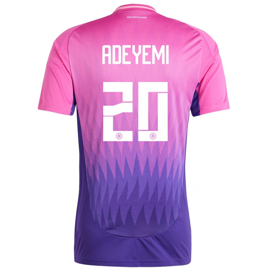 Kids Football Germany Karim Adeyemi #20 Pink Purple Away Jersey 24-26 T-Shirt Uk