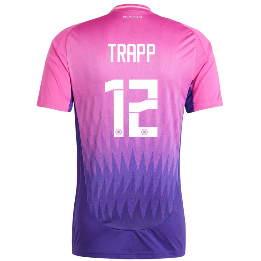 Kids Football Germany Kevin Trapp #12 Pink Purple Away Jersey 24-26 T-Shirt Uk