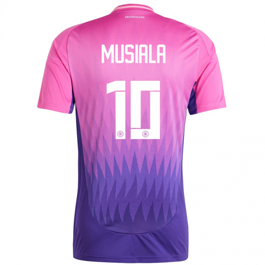 Kids Football Germany Jamal Musiala #10 Pink Purple Away Jersey 24-26 T-Shirt Uk