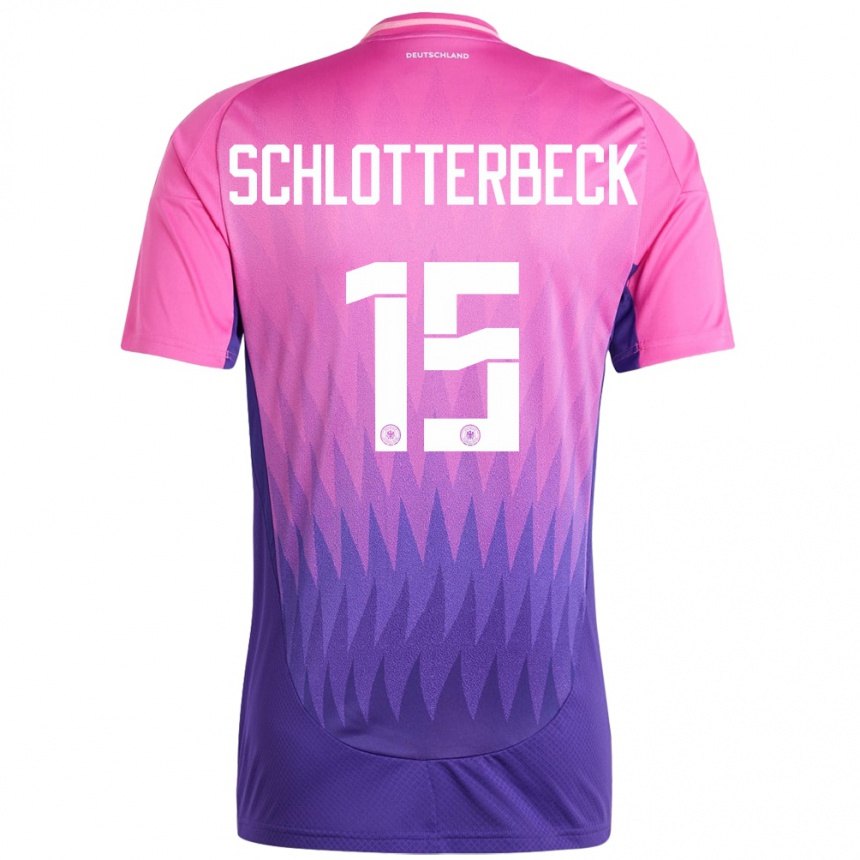 Kids Football Germany Nico Schlotterbeck #15 Pink Purple Away Jersey 24-26 T-Shirt Uk