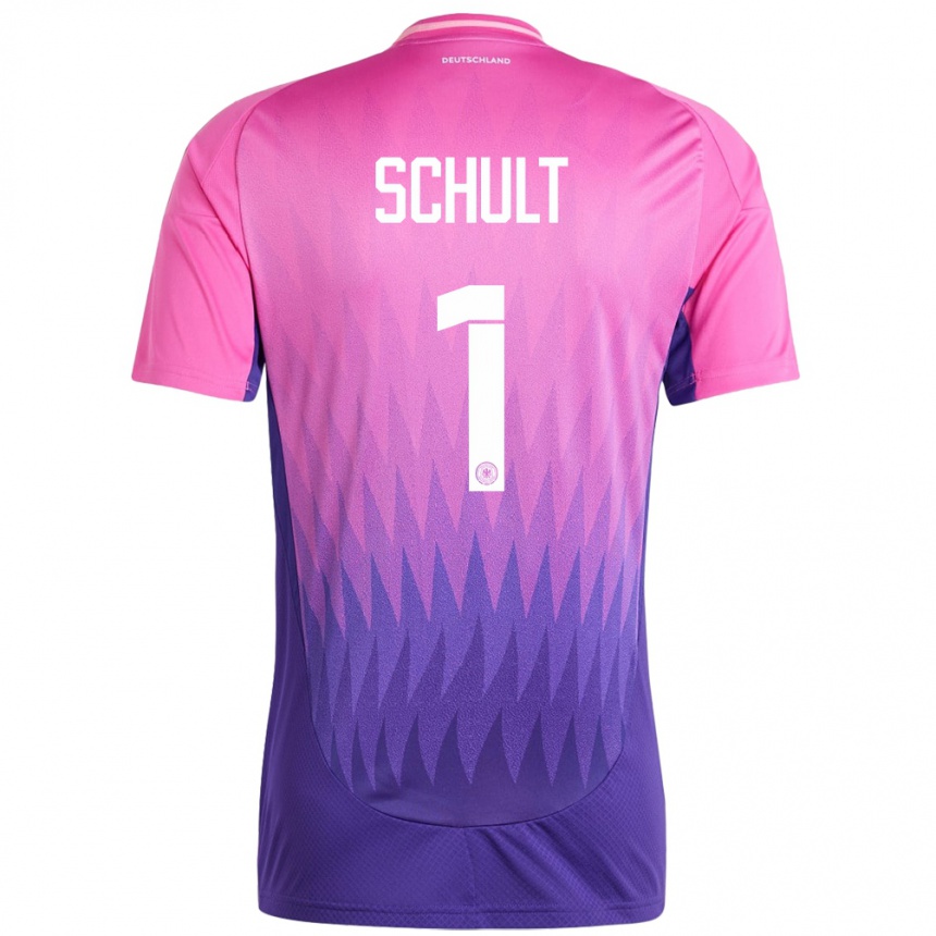 Kids Football Germany Almuth Schult #1 Pink Purple Away Jersey 24-26 T-Shirt Uk