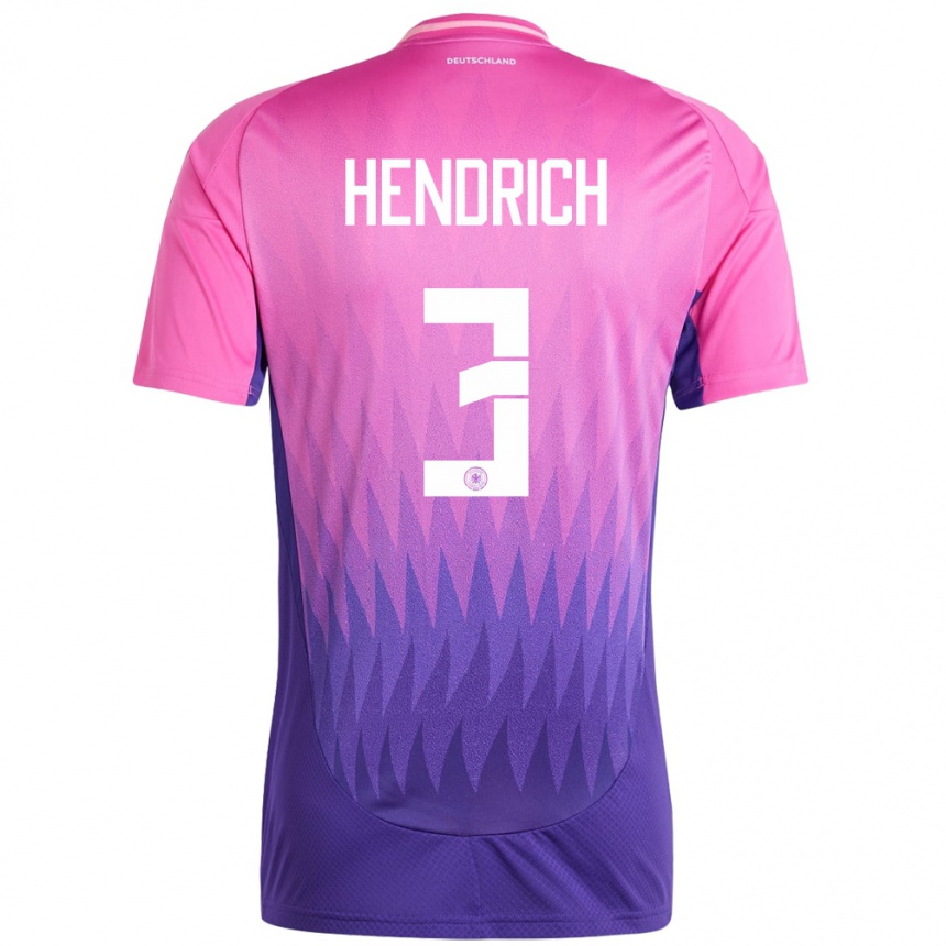 Kids Football Germany Kathrin Hendrich #3 Pink Purple Away Jersey 24-26 T-Shirt Uk