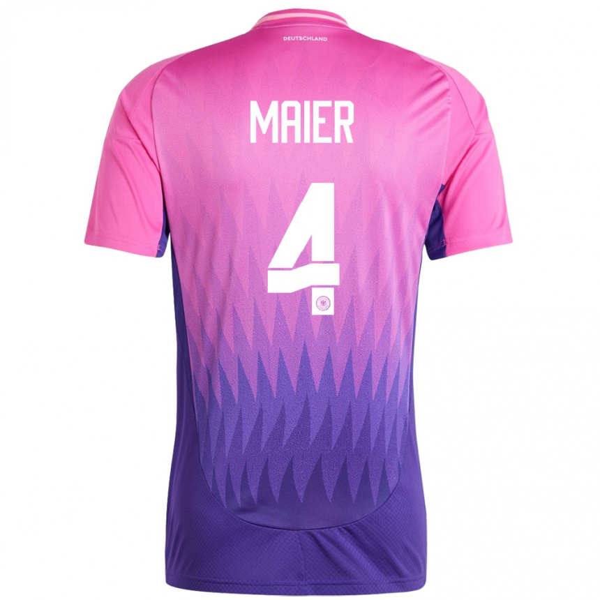 Kids Football Germany Leonie Maier #4 Pink Purple Away Jersey 24-26 T-Shirt Uk