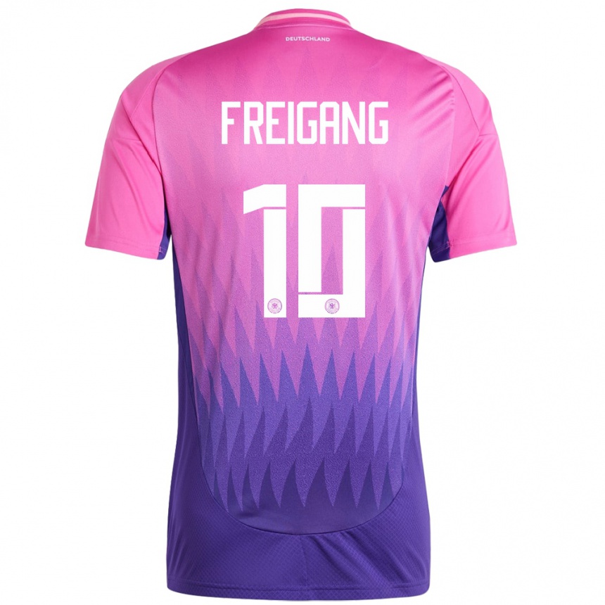 Kids Football Germany Laura Freigang #10 Pink Purple Away Jersey 24-26 T-Shirt Uk