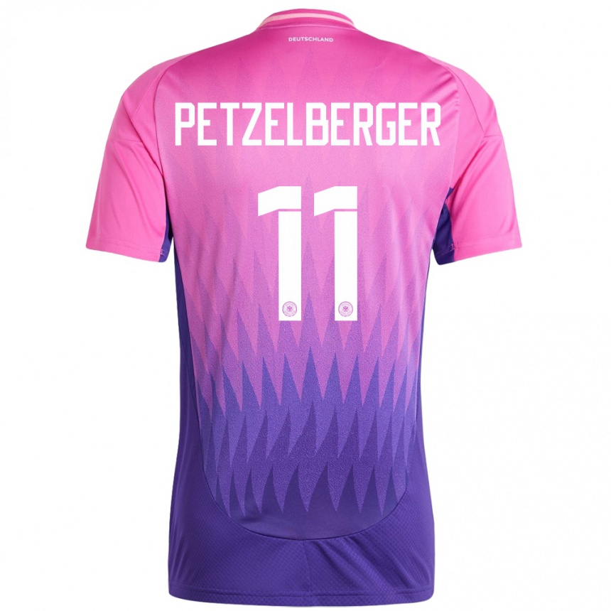 Kids Football Germany Ramona Petzelberger #11 Pink Purple Away Jersey 24-26 T-Shirt Uk