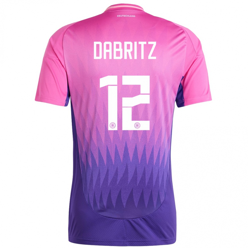 Kids Football Germany Sara Dabritz #12 Pink Purple Away Jersey 24-26 T-Shirt Uk