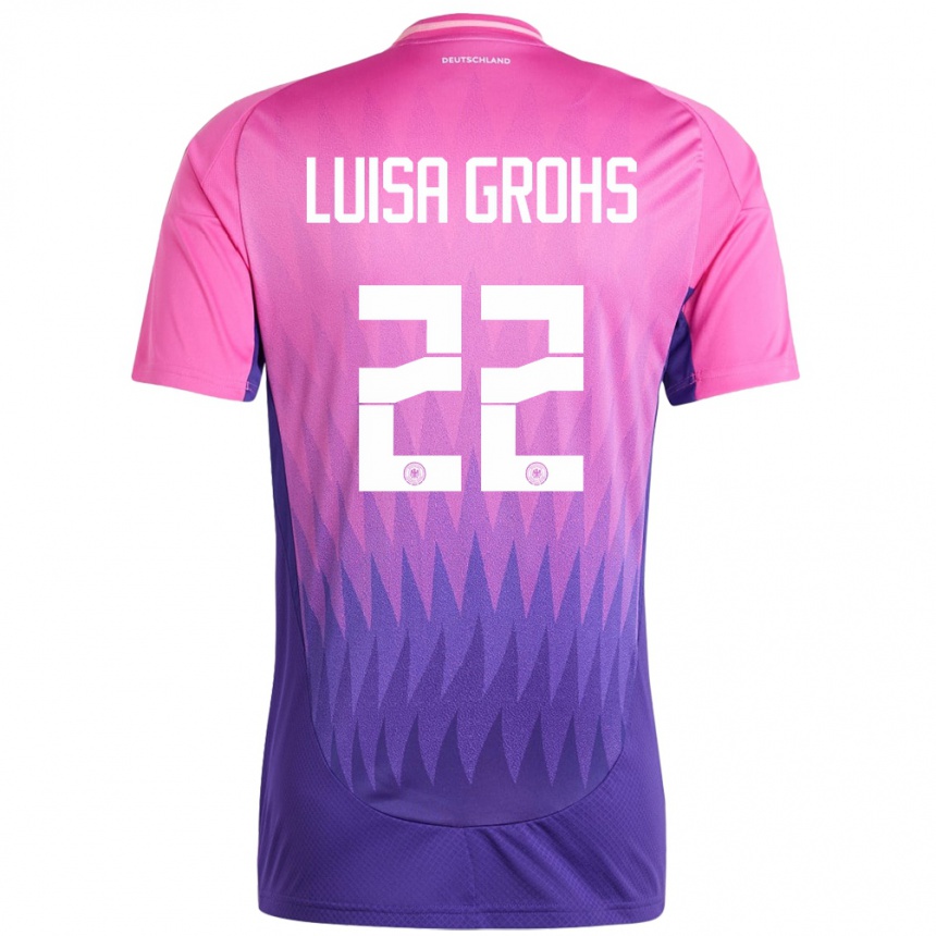 Kids Football Germany Maria Luisa Grohs #22 Pink Purple Away Jersey 24-26 T-Shirt Uk